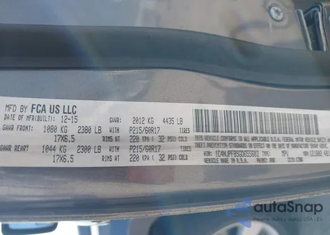 2016 Jeep Patriot Latitude из США, поврежденный, VIN 1C4NJPFB5GD655603